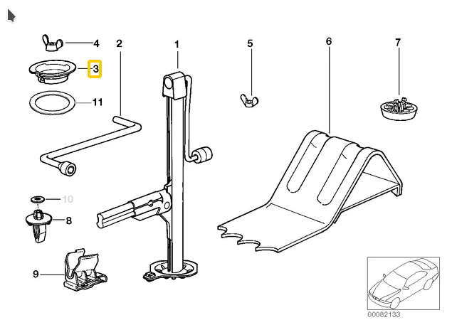 Крепление запасного колеса для BMW E36