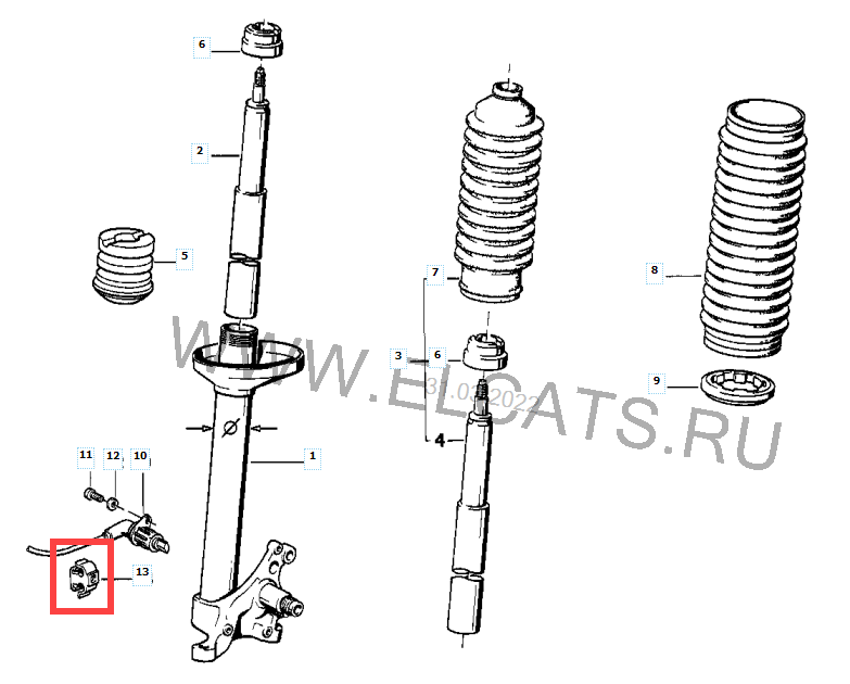 Держатель проводов передней стойки BMW E30