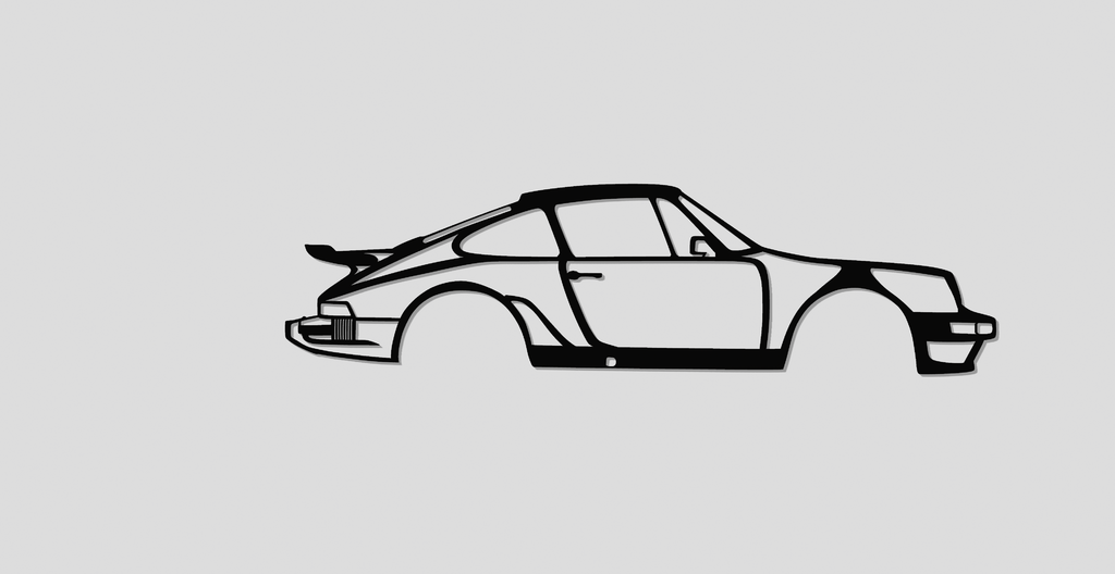 2D искусство Porsche 911 на стене