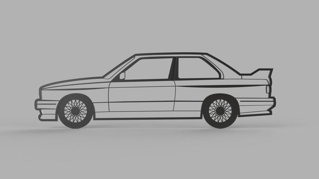 BMW E30 M3 2D Силуэт 3мм
