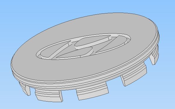 Центральная заглушка колеса из 3D-печати с логотипом Hyundai