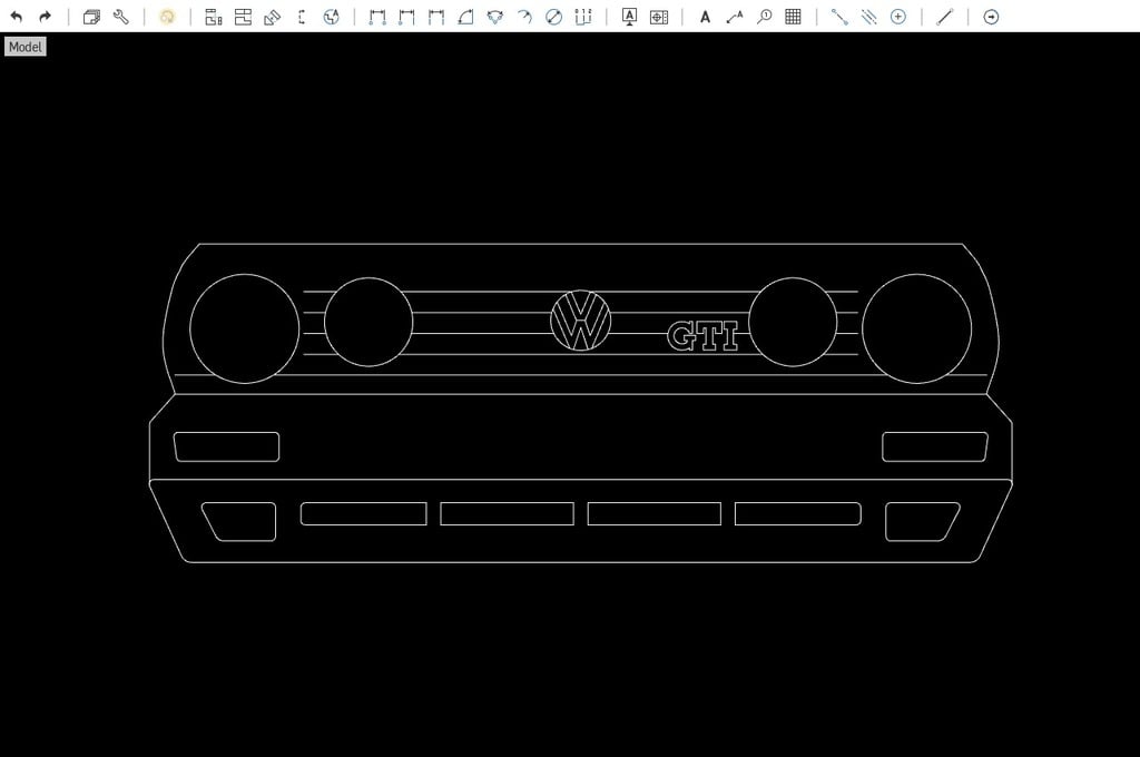 Ключница с лазерной резкой - передняя решетка Volkswagen Golf GTI mk2