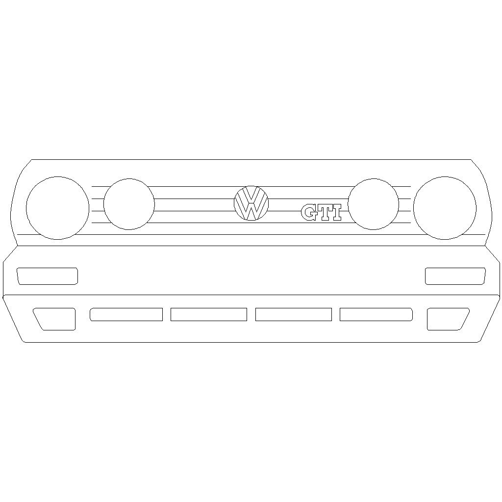 Ключница с лазерной резкой - передняя решетка Volkswagen Golf GTI mk2
