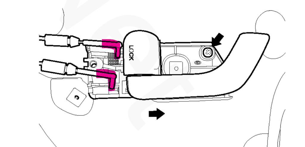 Замена пластикового держателя кабеля двери для Hyundai Coupe