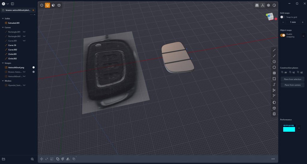 3D-модель ключа для Hyundai i10