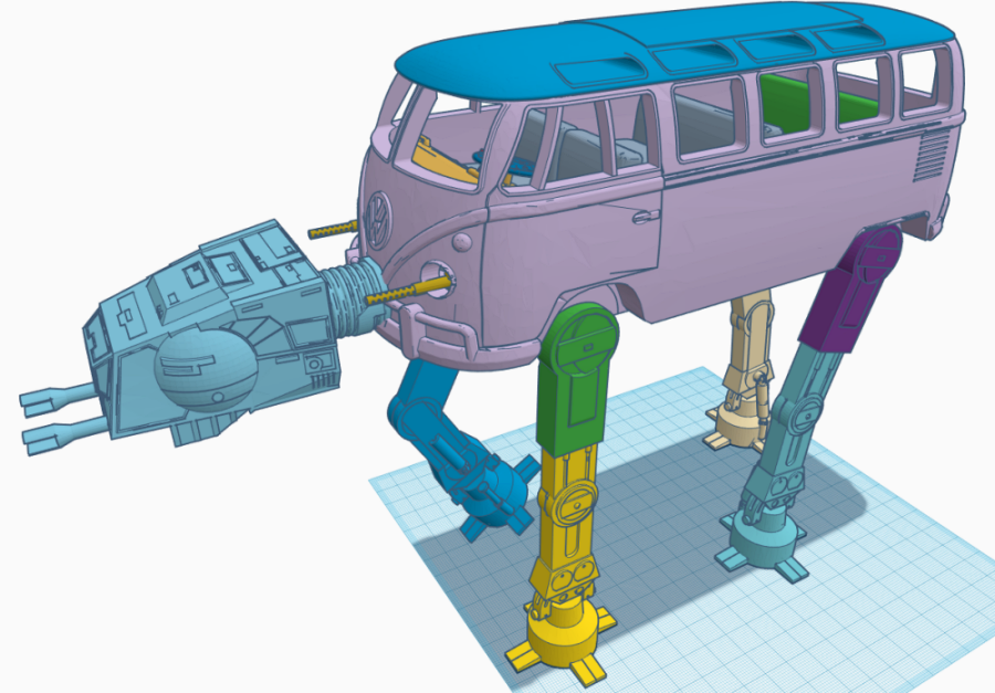3D модель VW бус в стиле AT-AT
