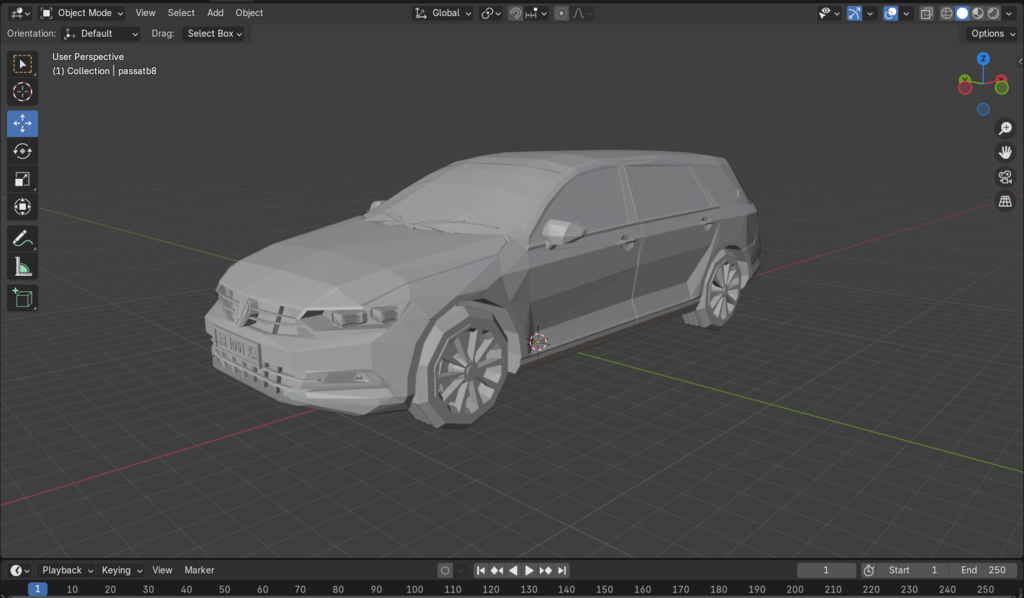 Низкополигональный Volkswagen Passat Estate B8