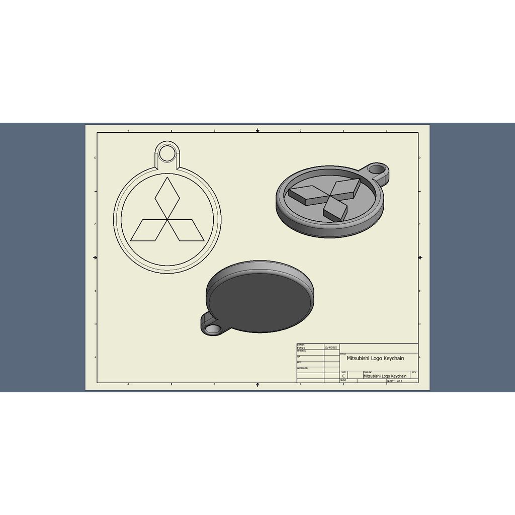 Брелок с логотипом Mitsubishi