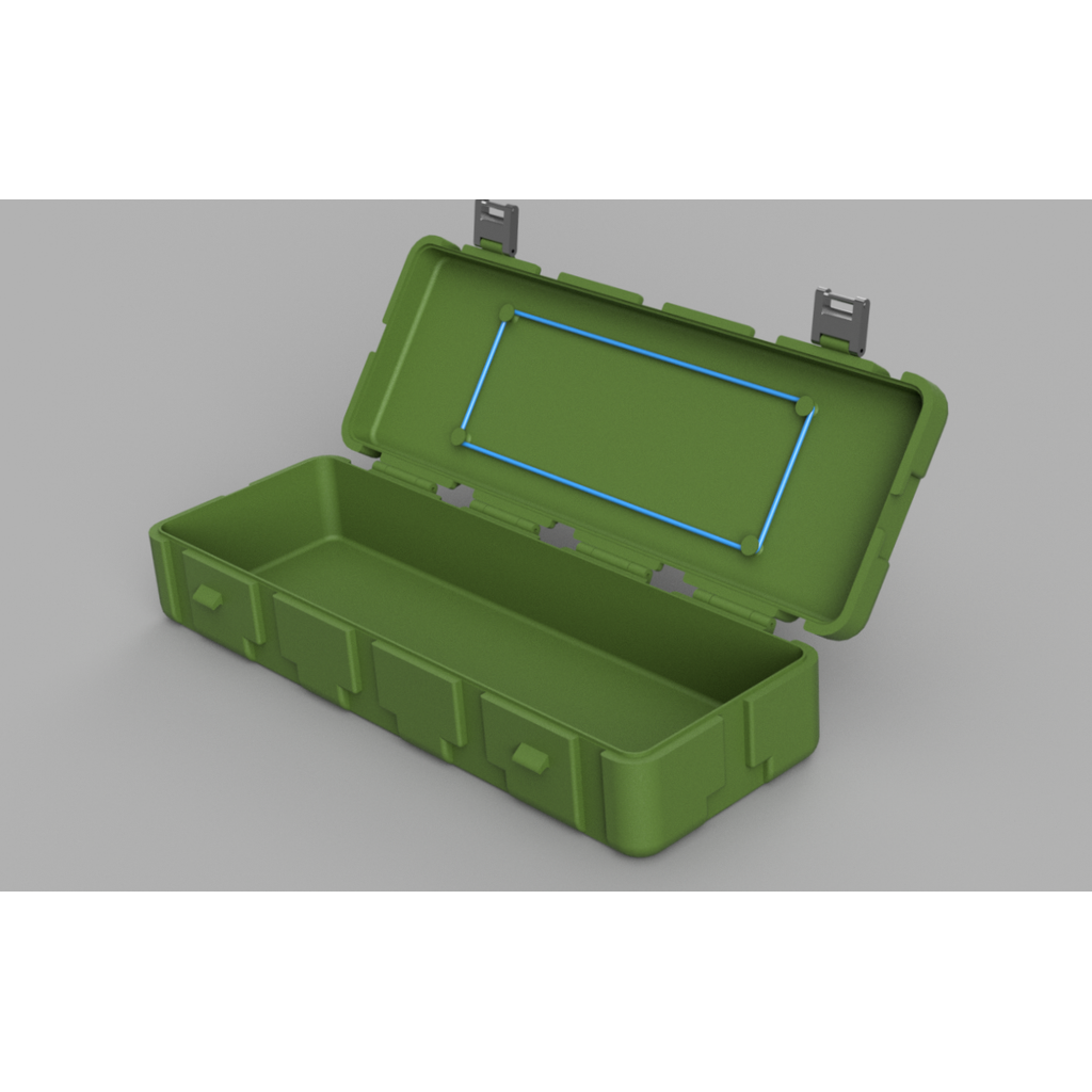 Контейнер для ручек и карандашей в виде ящика с оружием