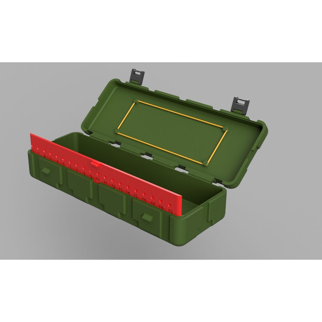 Контейнер для ручек и карандашей в виде ящика с оружием