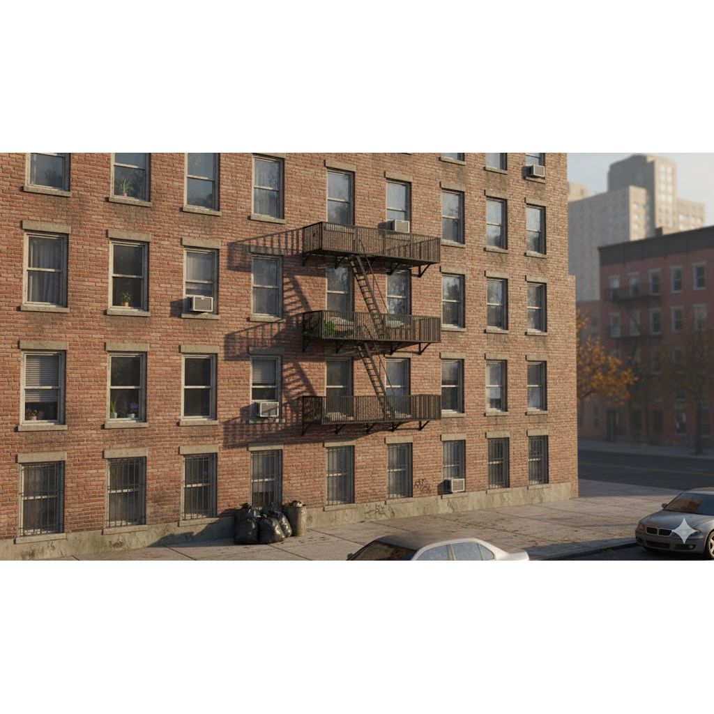 Металлическая пожарная лестница