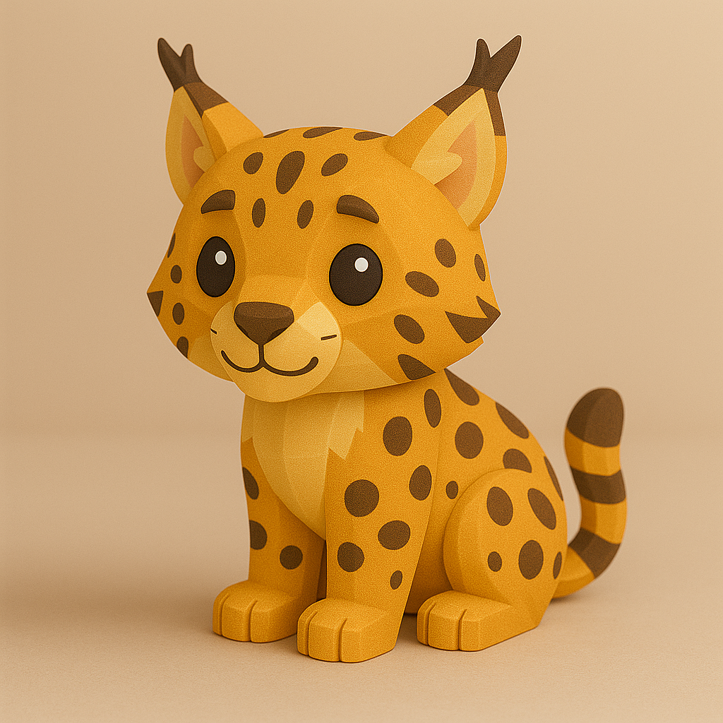 Мини Лиса: 3D модель игривого рыси