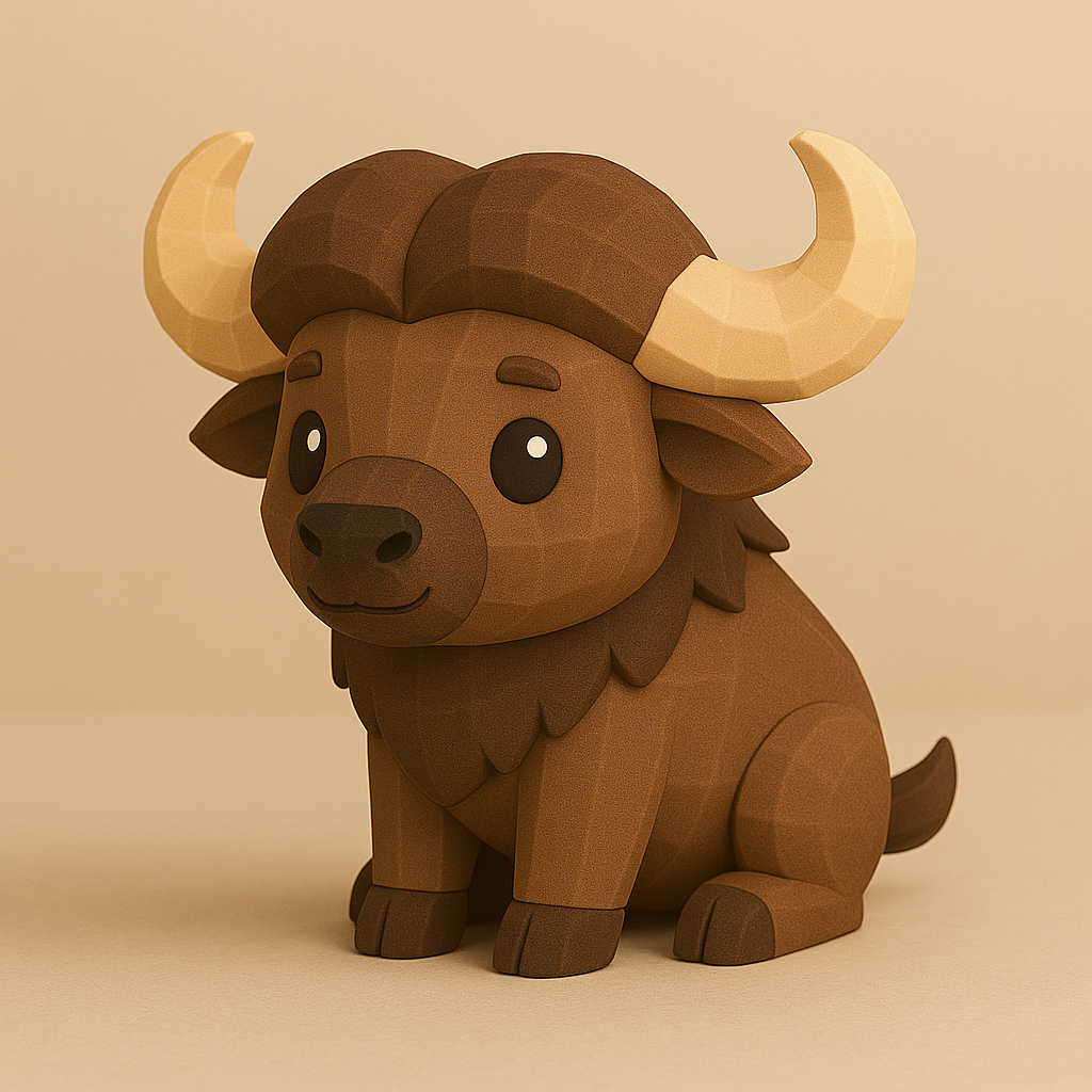 Низкополигональный буйвол