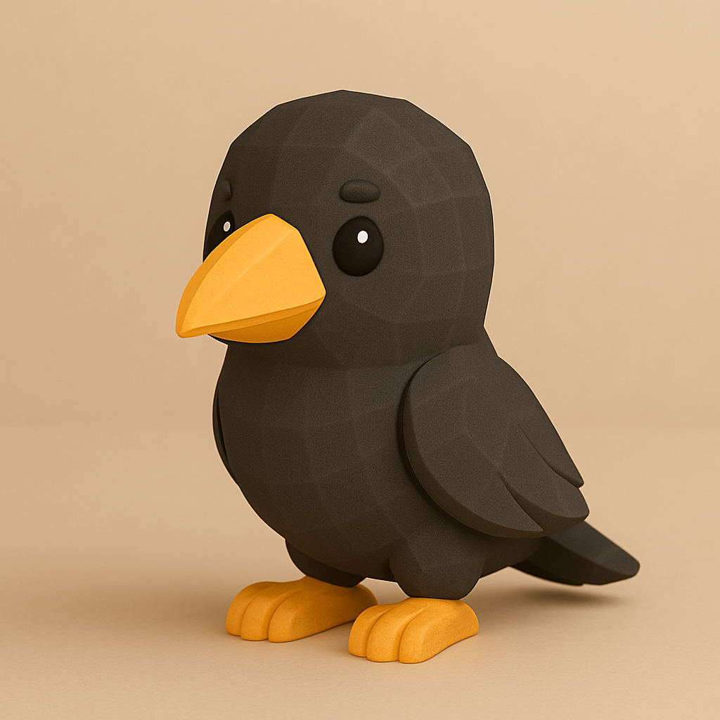 Низкополигональный ворон для Mini Zoo