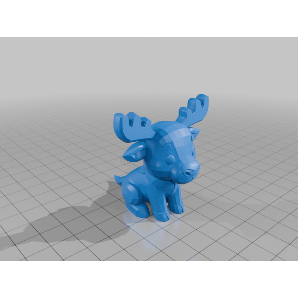 Лося с oversized рогами (низкополигональный)