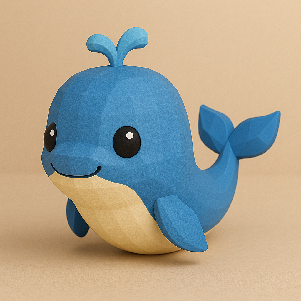 Дизайн 3D-модели "Дружелюбный кит"