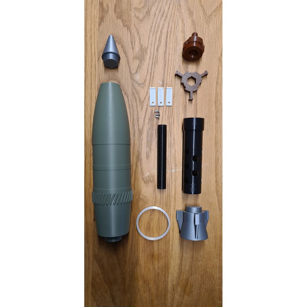 3D-модель французского миномета (масштаб 1:2)