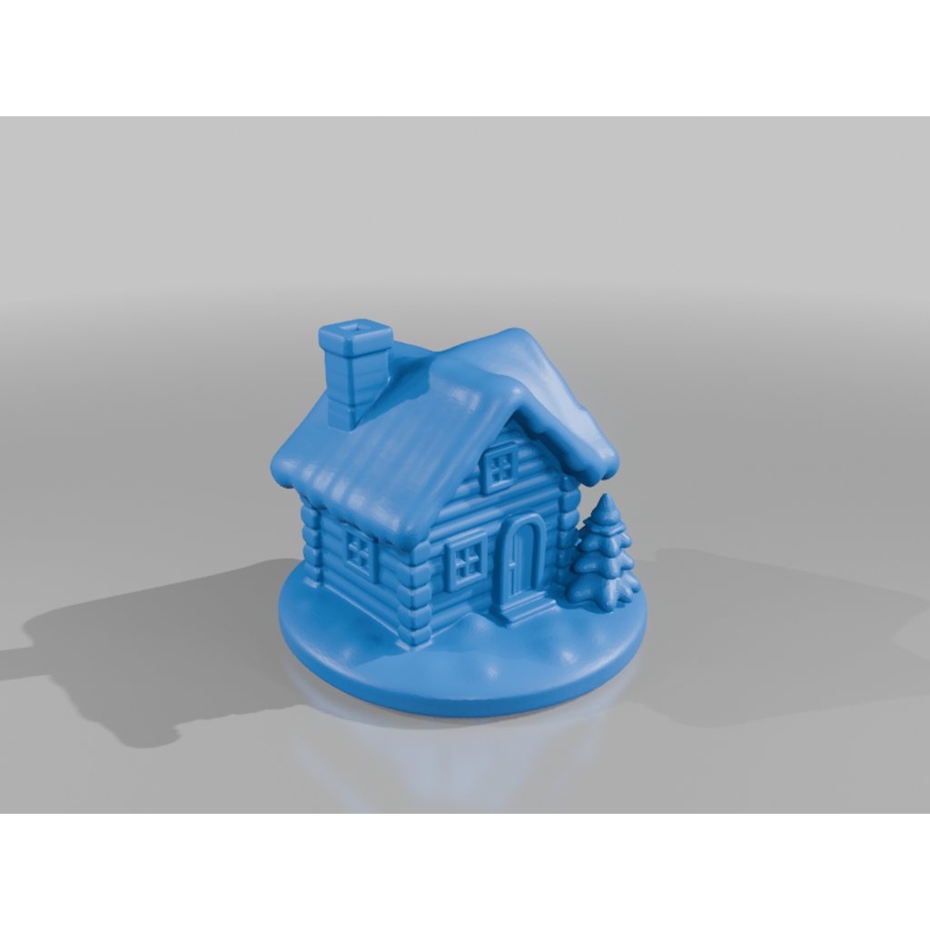 Миниатюрный Снежный Коттедж с Сосной