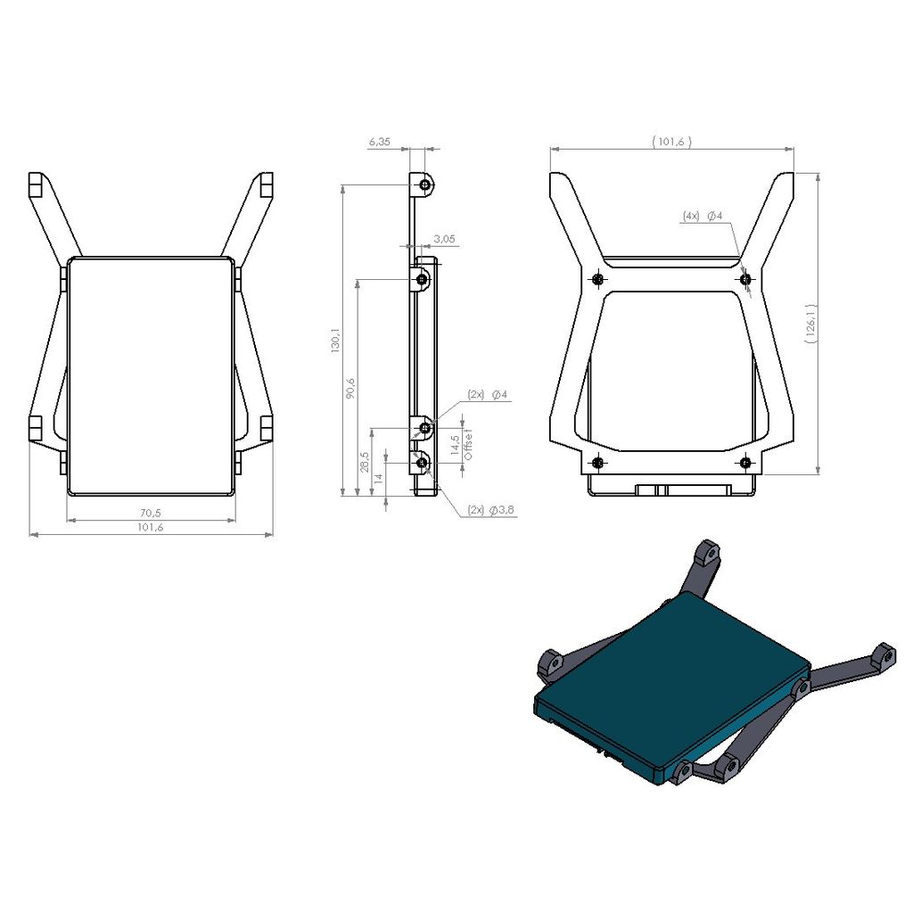Адаптер для 2,5" жестких дисков в 3,5" корзину