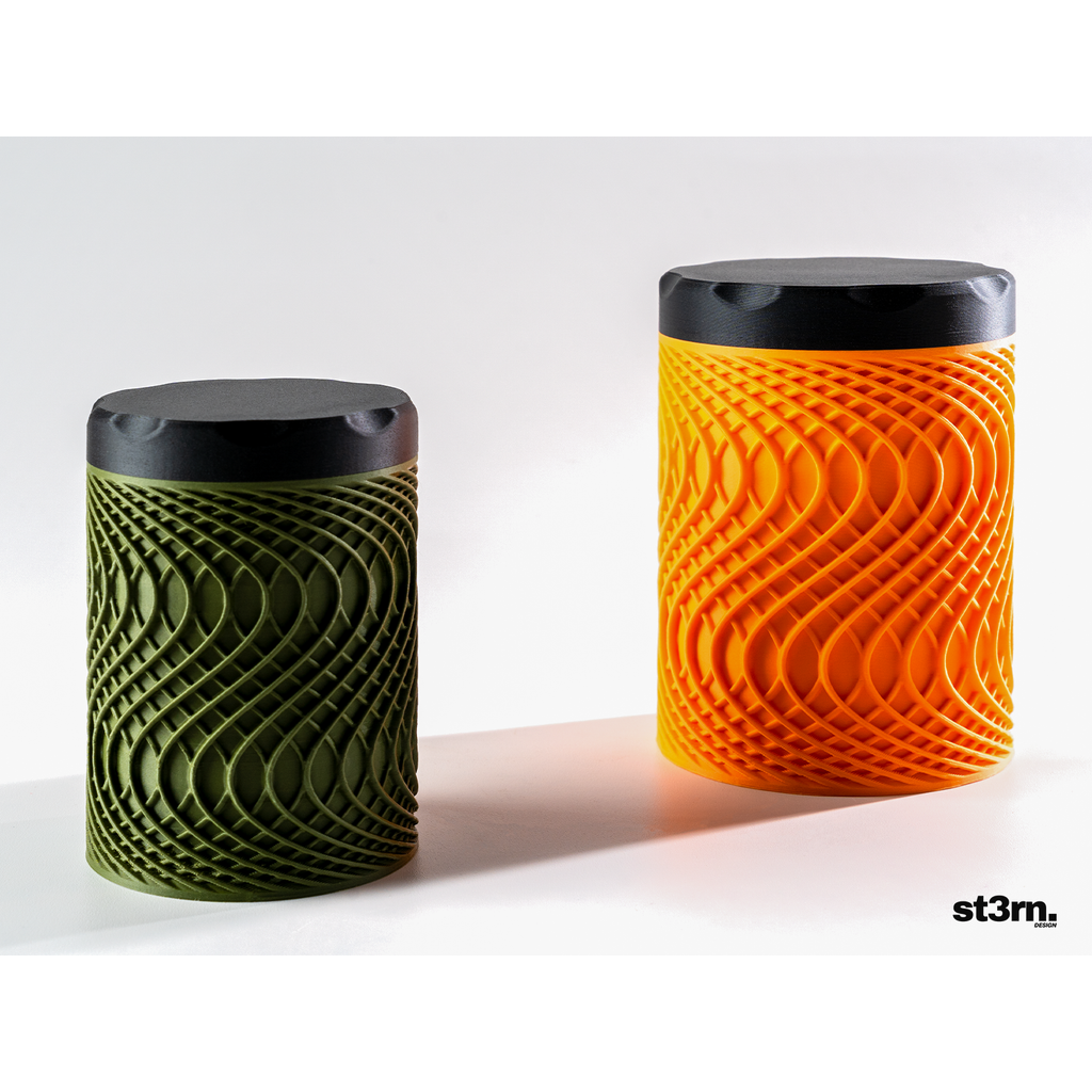 Скульптурный контейнер с изогнутыми линиями