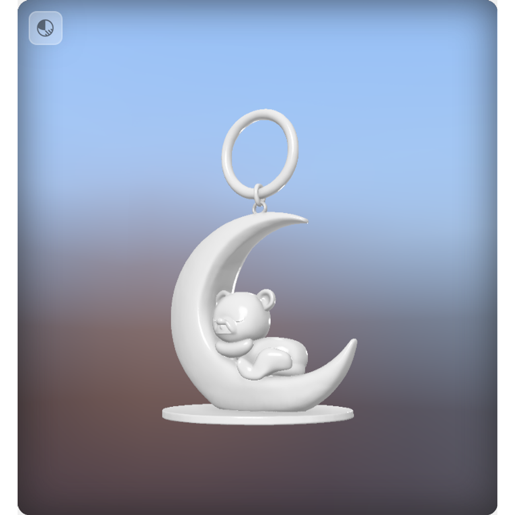 Медведь на полумесяце декор