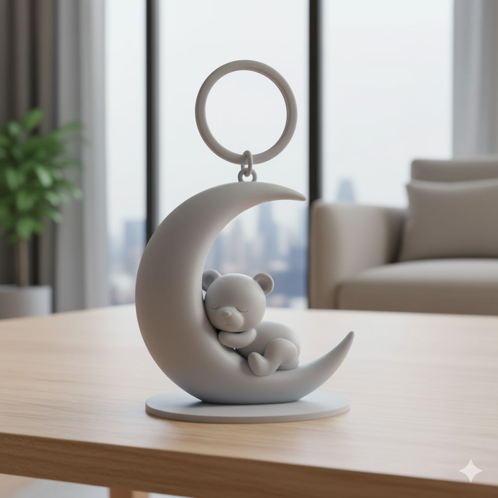 Медведь на полумесяце декор