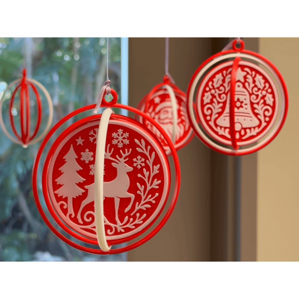 Набор крутящихся рождественских украшений