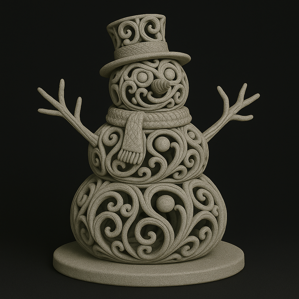 Орнаментальный снеговик 3D-модель