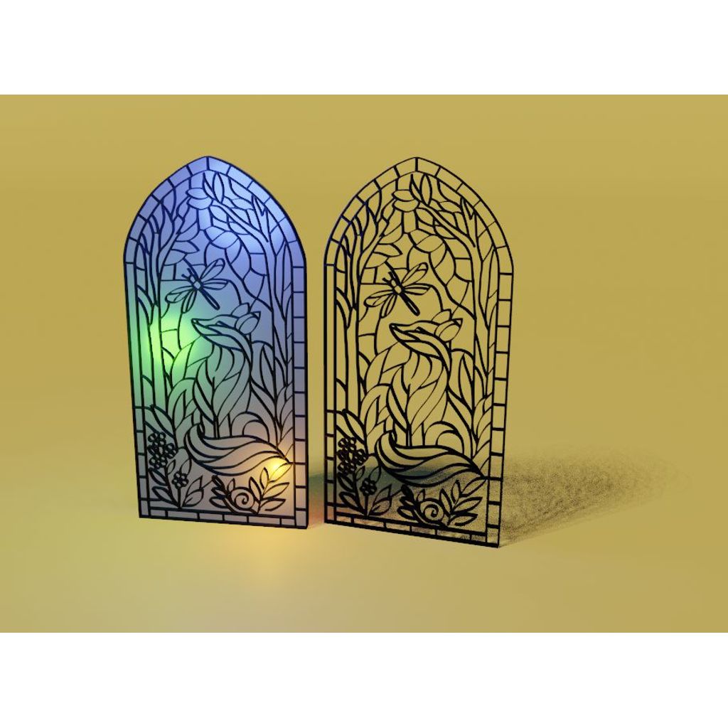 Лисица, Улитка и Бабочка (с фоном и без)