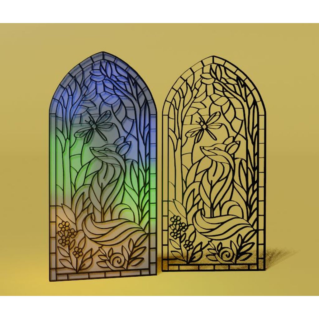 Лисица, Улитка и Бабочка (с фоном и без)