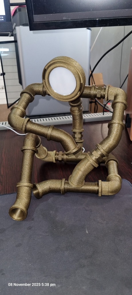 Лампа настольная Industrial Pipe Man в стиле стимпанк