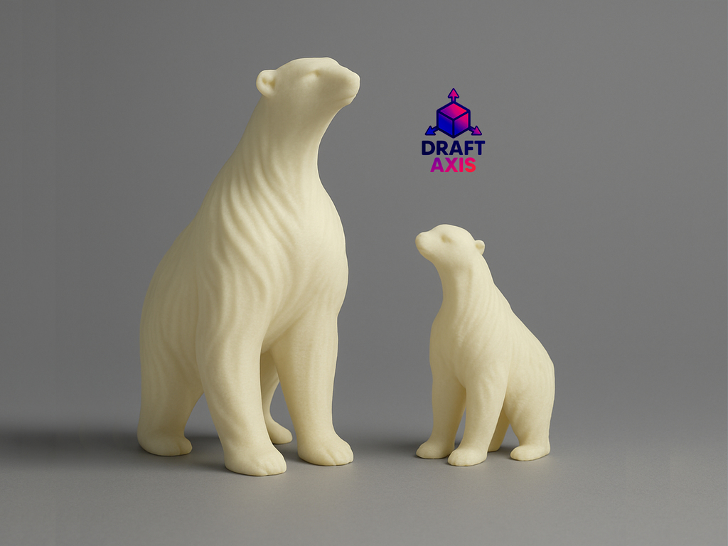 Элегантный белый медведь - готов к Рождеству! Без поддержек