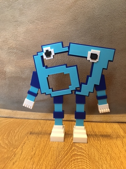 3D модель с подвижными элементами и цветными частями