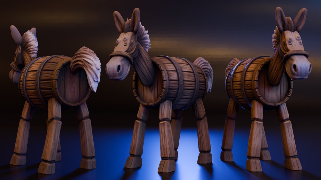 Деревянный Осел - Средний Конструкт (DND / TTRPG)