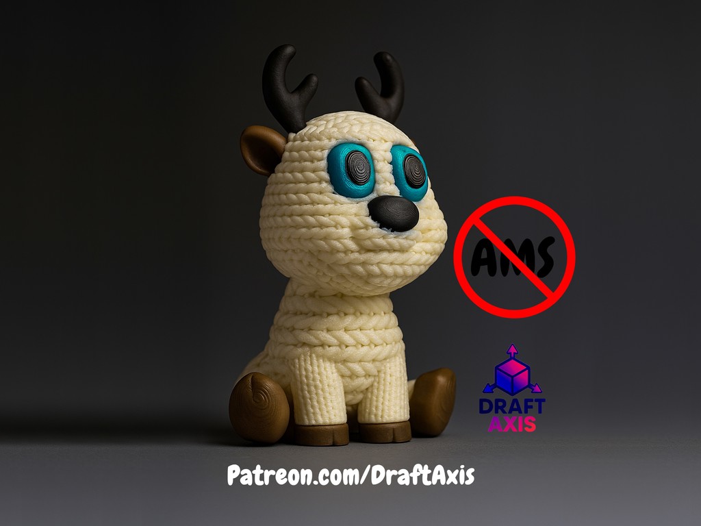 Вязаный снежный олень - готов к Рождеству