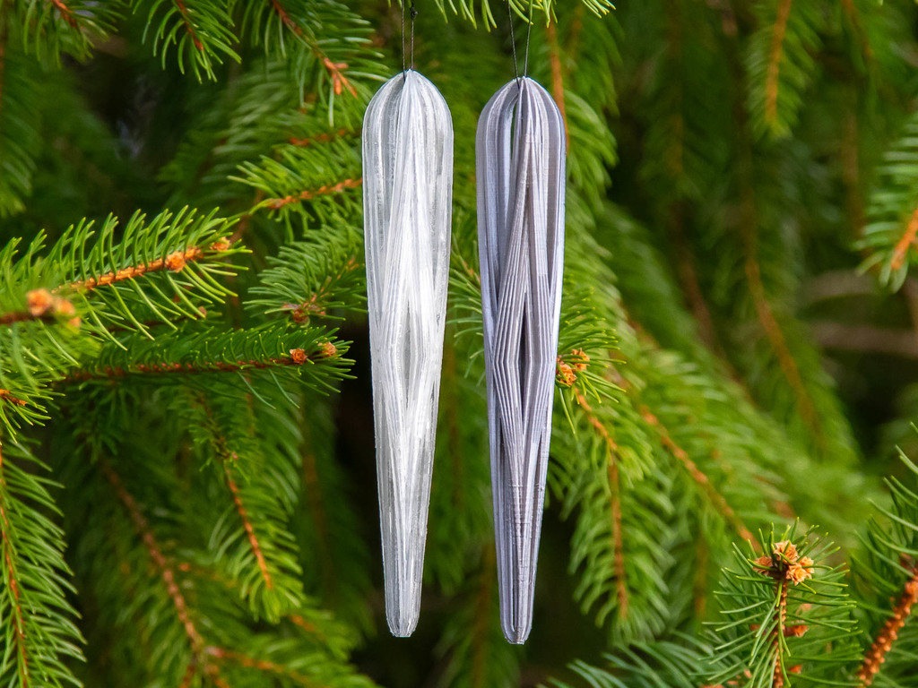 Открытый алмазный сосулька рождественский ornament