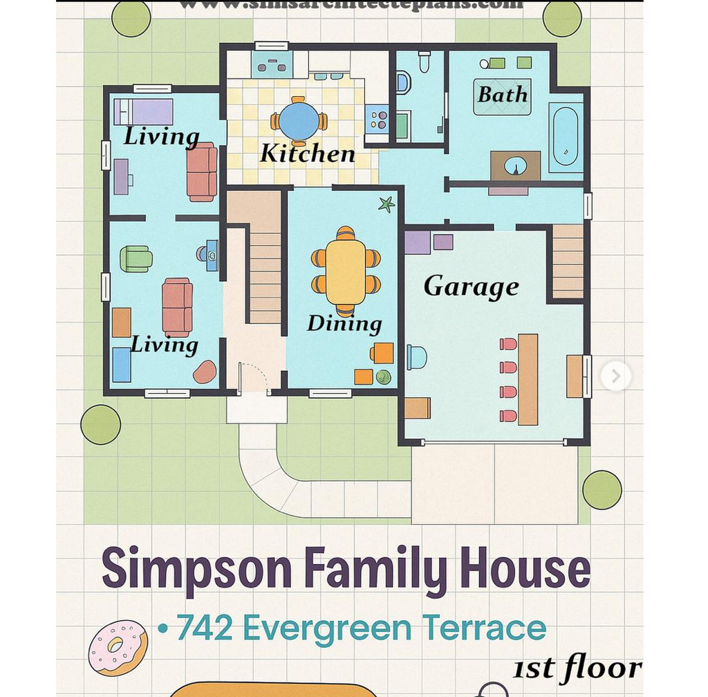 Дом Симпсонов: планы этажей и стены