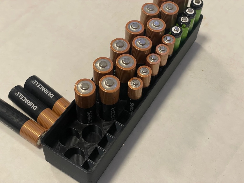 Держатель для батареек AA и AAA Gridfinity 4x1 4u