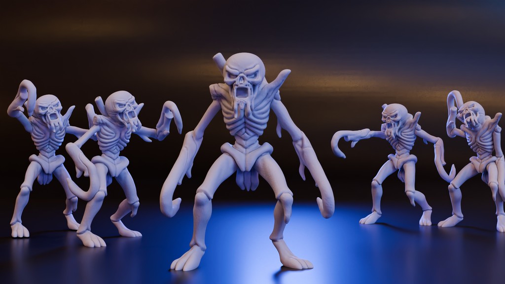 Скелетные крючковые мужчины - 6 поз (DND / TTRPG)
