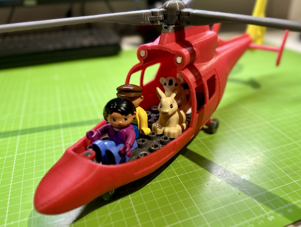 Совместимый с LEGO DUPLO вертолет спасателей