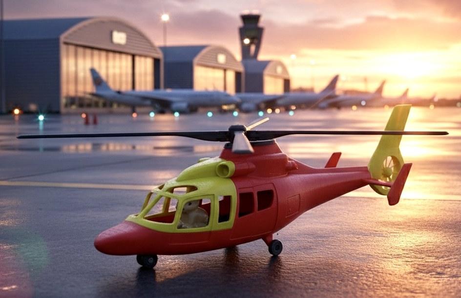 Совместимый с LEGO DUPLO вертолет спасателей