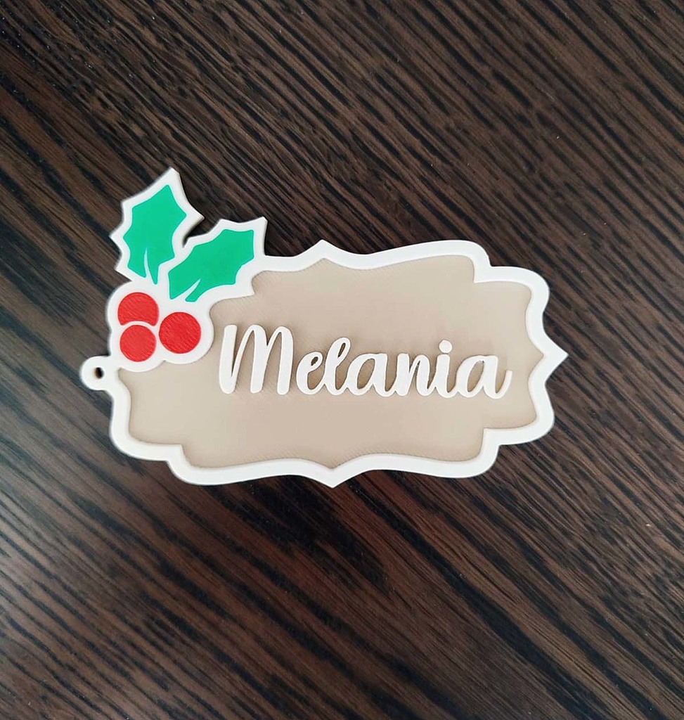 Бирка для подарка на Рождество с именем Мелания