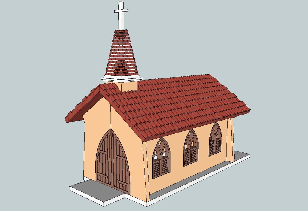 Модель часовни Альто Виста в масштабе HO