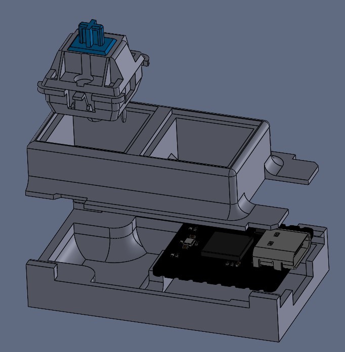 Мини-клавиатура с двумя механическими переключателями