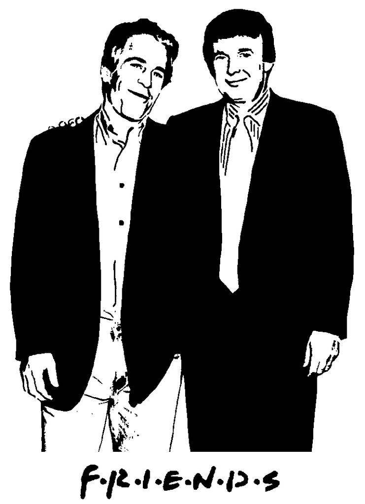 Трафарет Дональда Трампа и Джеффри Эпштейна