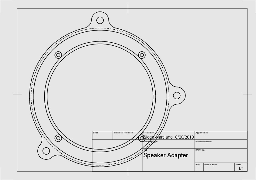 Адаптер заднего динамика 5.25 CL203
