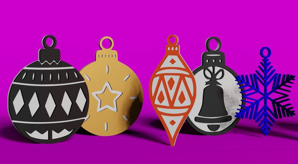 Разнообразные рождественские украшения для елки