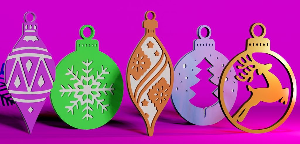 Разнообразные рождественские украшения для елки