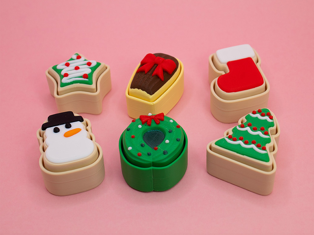 Набор рождественских фиджет-кликеров в виде печений