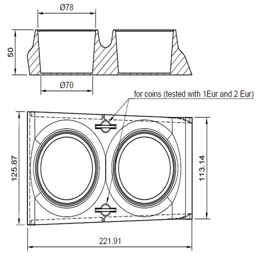 Держатель для чашек с приемником монет